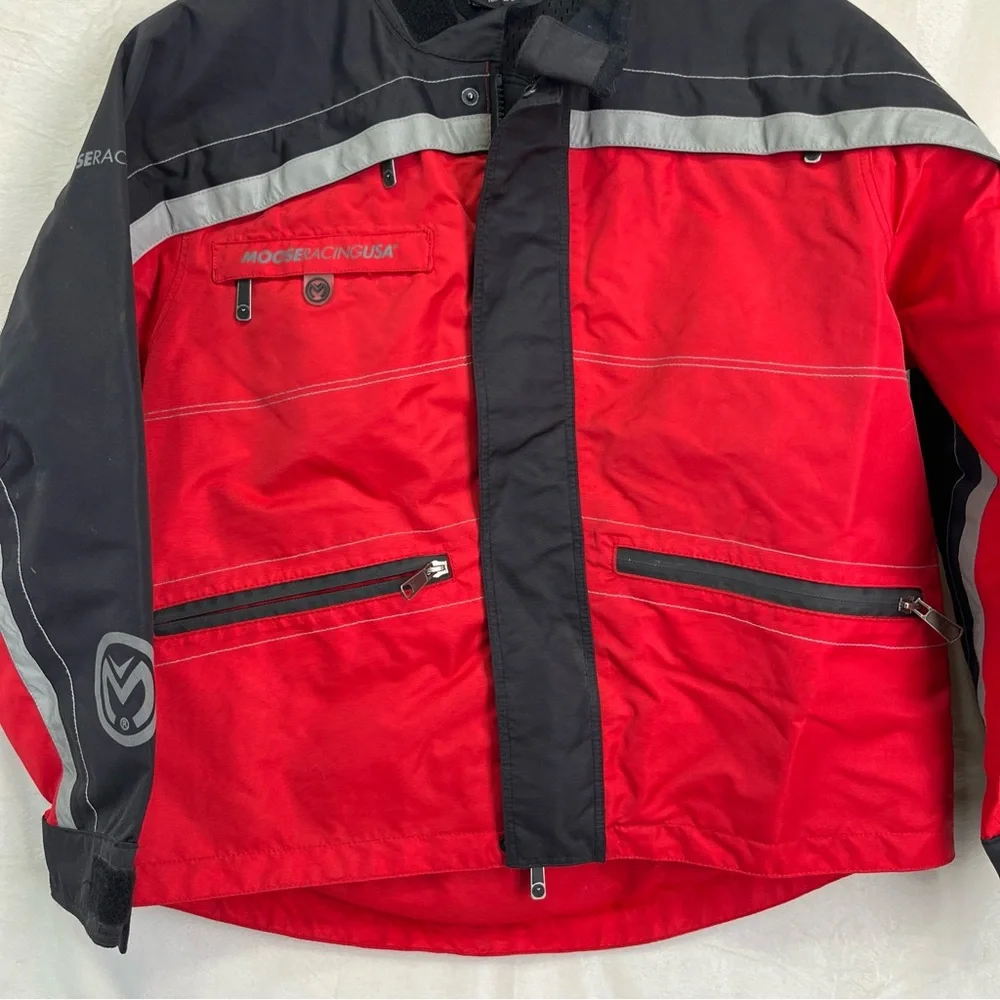 Vintage Moose XCR Racing USA Jacket Red Motorcycle Motocross Gear Youth Large